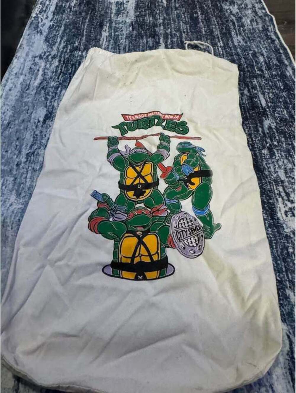 Vintage Teenage Mutant Ninja Turtles 1989 Laundry Bag 19" x 27"